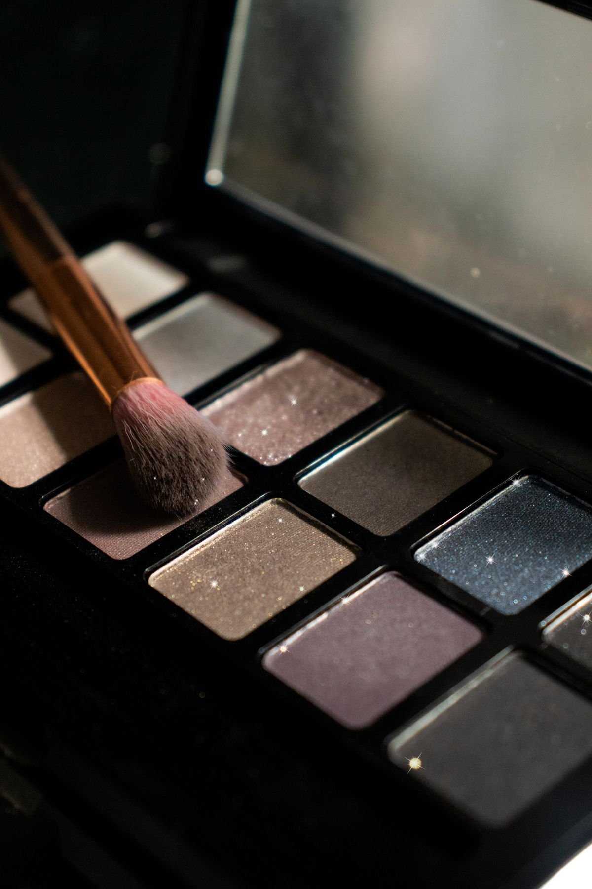 Close-up of a beginner-friendly eye makeup application with soft neutral eyeshadow.