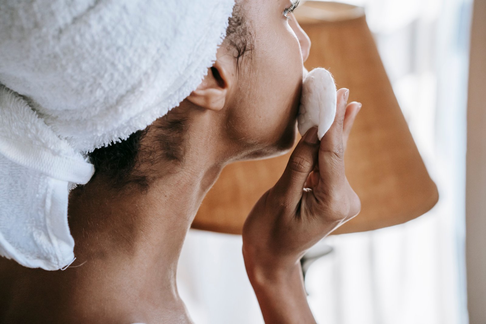 A calm, gentle skincare routine for sensitive eyelids ahead of a bridal makeup trial.