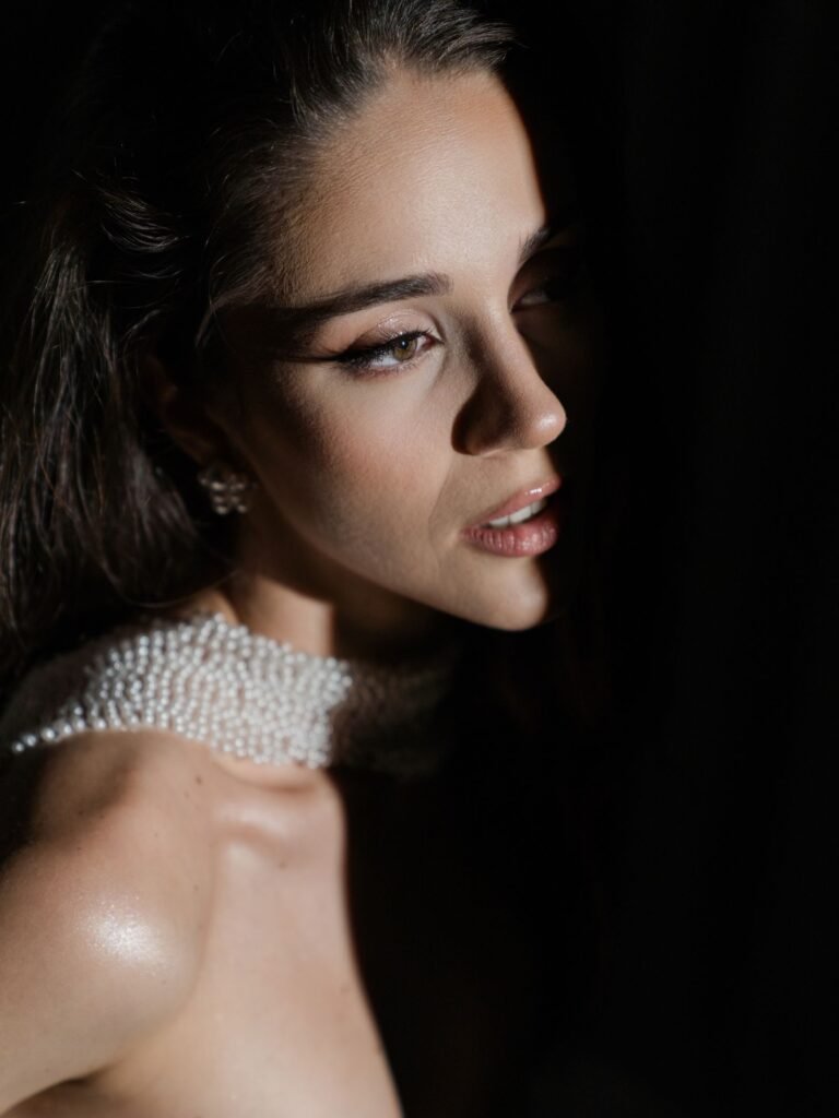 Bride with dewy, hydrated skin prepped with Bobbi Brown Vitamin Enriched Face Base