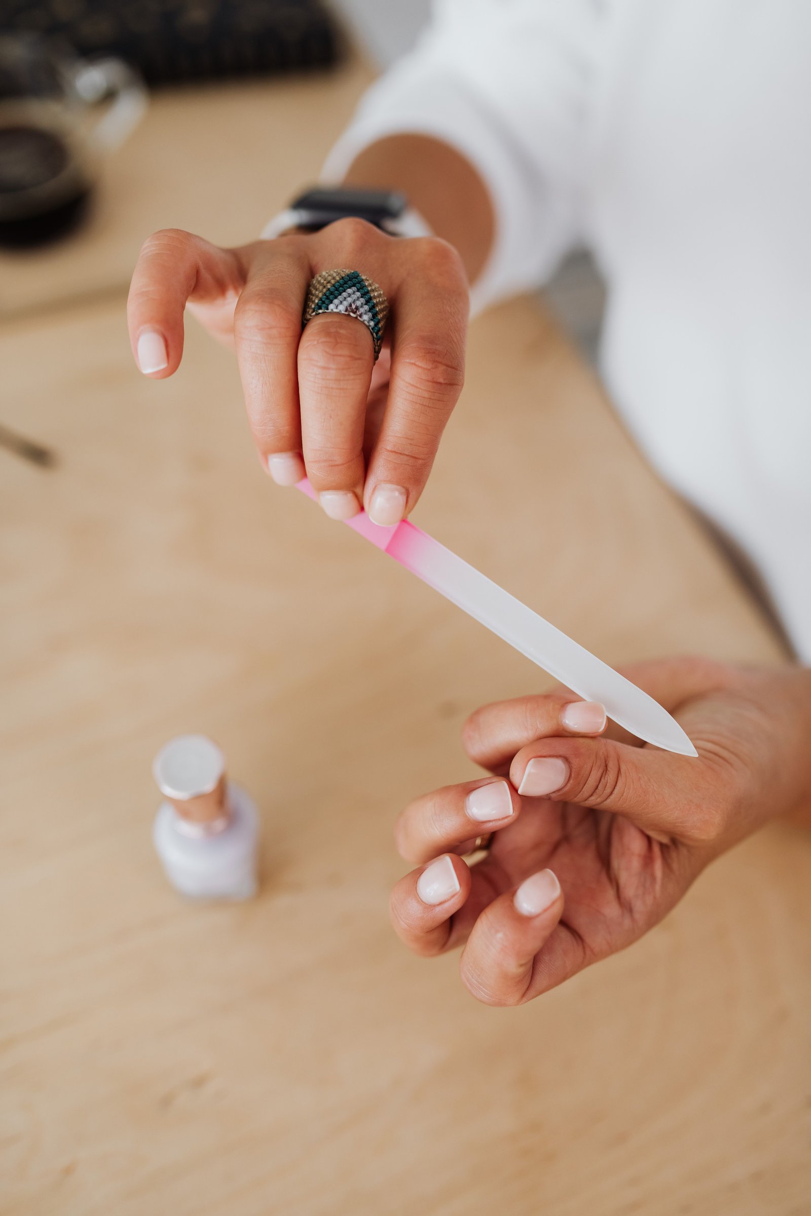 Kiss Vitabond nail glue used as part of DIY bridal nail prep