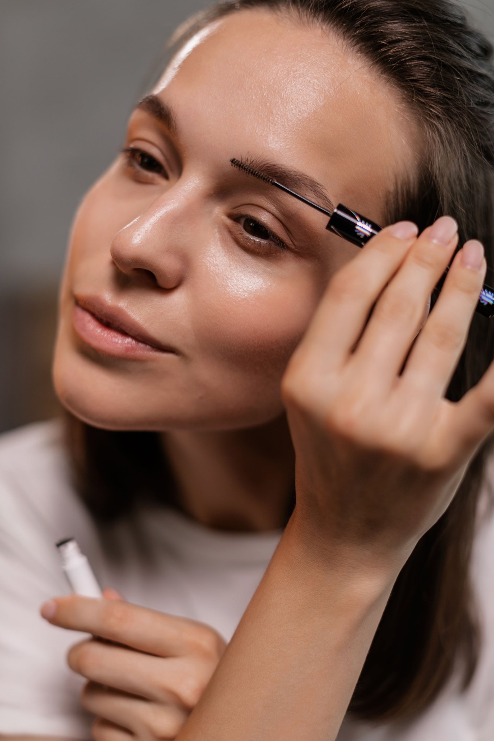 Filled-in eyebrow makeup close-up for a natural finish